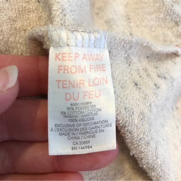 Hatley oatmeal marled navy orange trim knit tunic top size Small - Picture 12 of 15